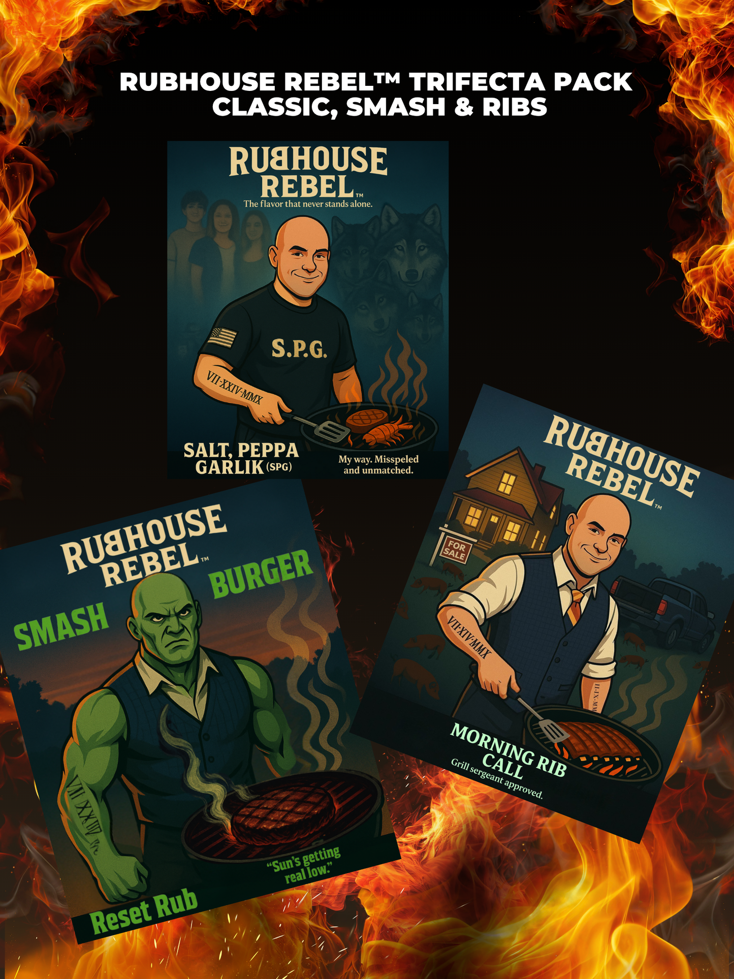 Rubhouse Rebel™ Trifecta Pack - Classic, Smash & Ribs